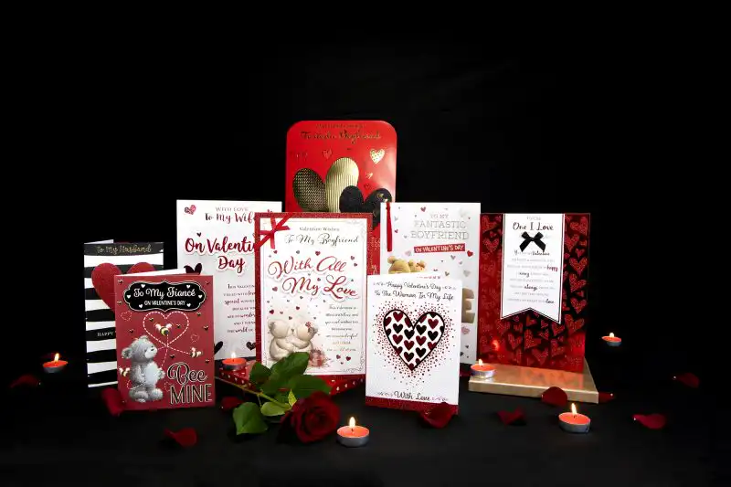 Product photography of Valentine's Day cards
