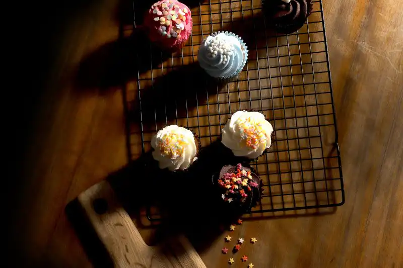 Product photography of cupcakes